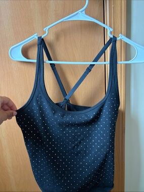 PINK Victoria's Secret Black Crystal Dot Tank Top